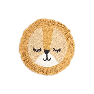 Crane Baby Safari Lion Pillow Nursery Decor, Decorative Round Animal Pillow for Nursery and Toddler Rooms, Lion, 12" x 12", Insert Included