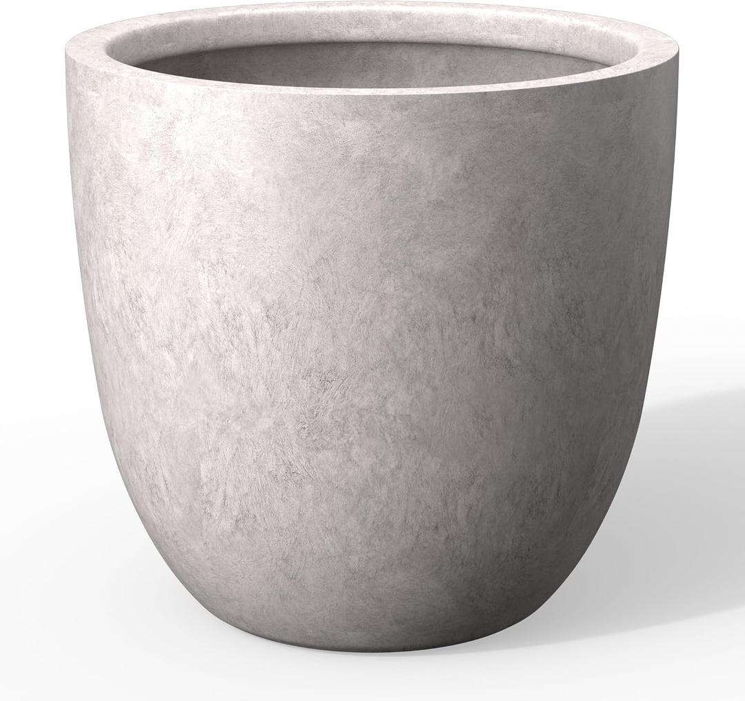 Kante Large Round Bowl CON Gray Concrete Planter 18" Dia, Outdoor