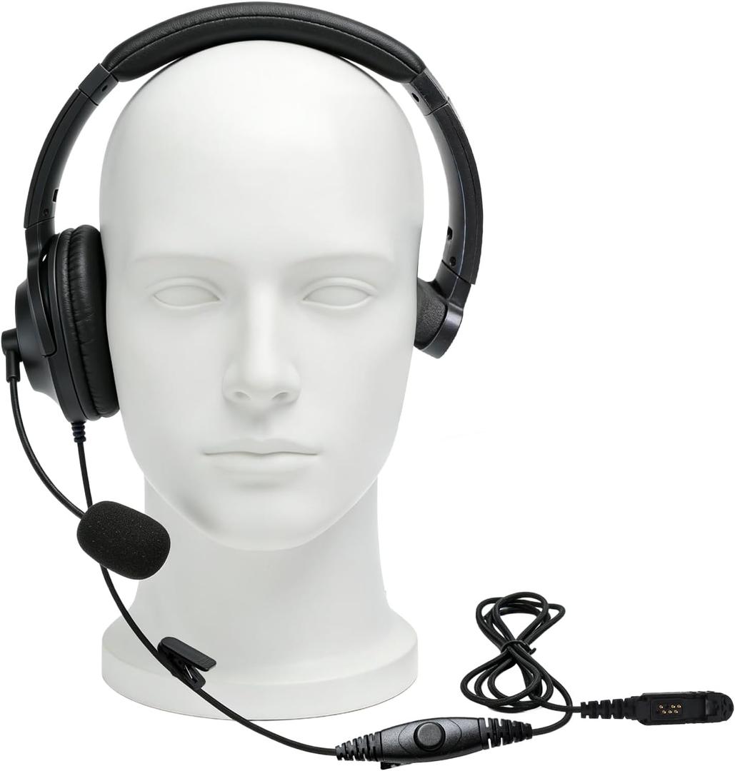XPR3000e XPR3300e Single Side Noise Cancelling Radio Headset Overhead Walkie Talkie Headphone with Boom Mic PTT for XPR3500 XPR3500e XPR3000 XPR3300 (XPR 3000 3300 3500 3000e 3300e 3500e)