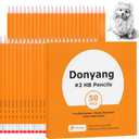 4 x 50 Pack #2 Pencils, Pre-Sharpened Pencils with Erasers, Bulk Yellow Graphite Pencils for School Teacher Supplies Office Essentials Desk Accessories, No 2 HB Pencil for Writing Drawing Sketching Gifts