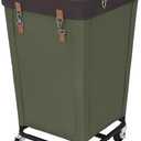 StorageWorks 160L Laundry Basket with Wheels, Large Rolling Hampers for Clothing Organizer, Dirty Clothes Basket for Hotel, Home, Closet, Dorm, Green