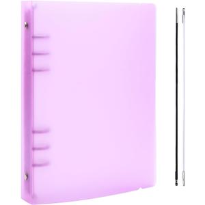 BAOFALI A5 6 Ring Binder Cover Clean Transparent Soft PVC for Refillable Notebook Shell withMatte surfaceforStamp & Die Storage (Purple) (9 x 6.9 inches)