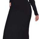 SheKiss Womens Off Shoulder Plus Size Work Business Sweater Dresses Long Sleeves Bodycon Cardigans Outfits (X-Large)