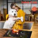 24 Inch Electric Cooktop - 4 Burner Built-in(22.05"x19.3") Glass Ceramic Stovetop 6000W, 220V Electric Stove Touch and Knob Control, Safety Lock, Pause, 99 Min Timer, 240V Hard Wire(No Plug)