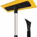 Extra Large 16" Non-Scratch Foam Head, 52" Long Handle Snow Broom with Foam Grip, Snow Brush & Ice Scraper, Winter Car Snow Remover for Car,Truck, SUV Windshields, Winter car Accessories,Yellow