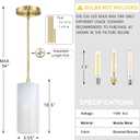 1 Light Modern Industrial Farmhouse Hanging Kitchen Island Pendant Ceiling Light Fixture,Square Natural Alabaster Marble Brushed Bronze Finish Over Sink Restaurant bar Corridor