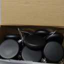 VioraWhite 48 Pcs 3.15 Inch DIY Christmas Ornaments Black Ball Ornament Xmas Plastic Matte Flat Discs Christmas Tree Hanging Ornament Decorations DIY Crafts Painting Drawing Stickers Decals