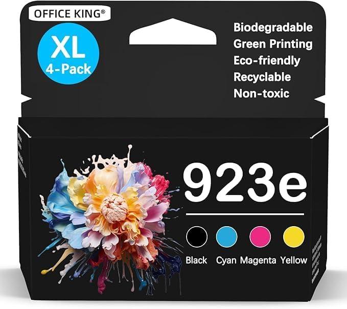 923XL 923e Ink Cartridges Combo Pack Replacement for HP 923XL 923e Ink Cartridges for HP OfficeJet Pro 8135e 8130e 8139e 8138e 8122e 8120e 8124e 8125e 8130e 8132e 8134e Printer(with Chip)