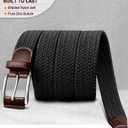 BULLIANT Belt for Men 2Pack,Mens Gift Stretch Braided Web Belt Elastic for Casual Golf Jeans,1 3/8"