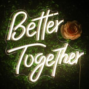 Looklight Better Together Neon Sign,Neon Light for Wall Decor,Wedding Neon Sign,Warm White Led Neon Light USB Letters Neon Signs Led Signs for Wedding,Engagement Party,Birthday Looklight Better Together Neon Sign,Neon Light for Wall Decor,Wedding Neon Sign,Warm White Led Neon Light USB Letters Neon Signs Led Signs for Wedding,Engagement Party,Birthday