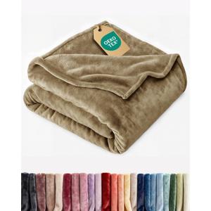 Ultra Soft Fleece Blanket Twin Size - Flannel Fleece Luxury Twin Blanket - Lightweight for Couch Bed Chair - Thick, Warm and Breathable - All Season Cozy Fuzzy, Anti-Static Microplush Bedding, Camel