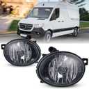 Fog light for Mercedes-Benz Sprinter 1500/2500/3500/3500XD 2019-2024 Van Fog Light Assembly Clear glass lens Replacement For MB2592127C, MB2593127C | 9109062500, 9109062600 w/H11 bulbs