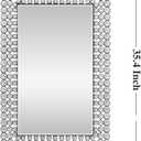 KOHROS Decorative Wall Mirror with Glitter Beaded Bathroom Mirror 36 x 24" Silver Rectangle Beveled Mirror for Bathroom Vanity Entryway