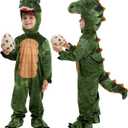 Spooktacular Creations Halloween Realistic T-rex Costume Outfit Dinosaur Jumpsuit with Egg for Kids Toddler Dress-up Party (18-24 Months, Green)