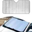 1 PC Car Windshield Sunshade, 55.1 x 27.5 Double-Sided Sun-Proof and Insulating Bubble Board, Foldable Front Window Cooling Cover, Universal for Cars Interior UV Protection Accessory (Silver)
