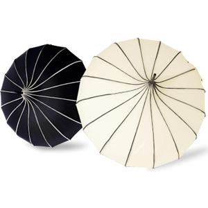 2Pcs Pagoda Wedding Umbrella with Hook Handle Large Retro Parasol Umbrella Walking Sun Gothic Umbrella for Women Wedding Party UV Protection Supplies