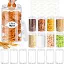 32 OZ Plastic Jars,16 Pcs Clear Plastic Jars with White Lids Round Empty Storage Jar Wide Mouth Refillable Storage Container with Lids for Household and Kitchen Food Organizing