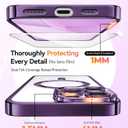 Meifigno for iPhone 15 Pro Max Case 6.7", [Glitter Card & Wrist Strap] [Compatible with MagSafe] [2X Screen Protectors] Surround Raised Camera Lens Protection for 15 Pro Max Case, Deep Purple