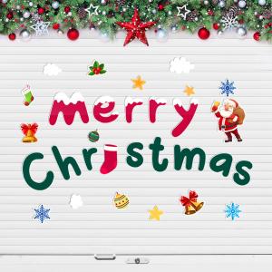 TZnponr 32 White Christmas Garage Door Decorations Magnetic Stickers Reusable Holiday Decorations