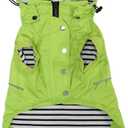 Dog Raincoat Waterproof Raincoats Dog rain Jacket Buttons Zipper Hood Drawstring Suitable for Small Medium Yorkie Terrier Schnauzer Poodle Border Collie Labrador 8lbs to 80lbs Green XXL