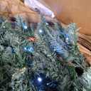 YITAHOME Prelit Blue Spruce Christmas Tree with Adjustable Lighting System, 6 FT Pre-Lit Artificial Hinged Christmas Tree with 450 Cold-White Lights, 8 Lighting Modes