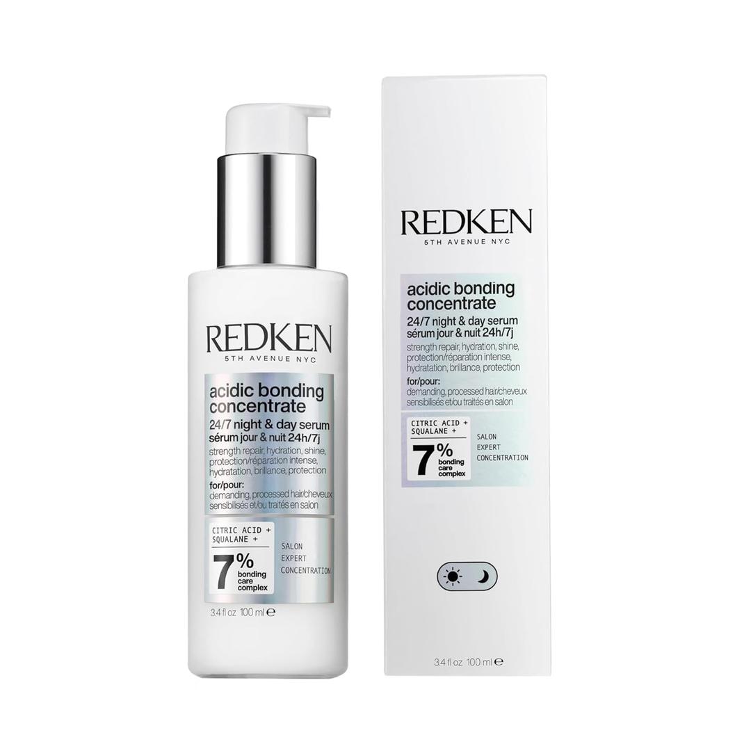 Redken Acidic Bonding Concentrate 24/7 Night & Day Serum For Damaged Hair  Nourishes & Restores, Overnight Hair Repair & Protection, Lightweight & AntiFrizz