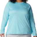 Columbia Women's Tidal Tee II Long Sleeve Shirt (2X, Clear Blue/White Logo)
