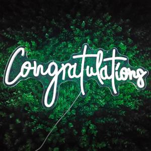 Large Congratulations Neon Sign Graduation Decorations 2026 Dimmable Grad Party Led Wall Decor Congrats Grad Light Up Sign for Backdrop 20 * 9.6 Inch