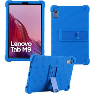 Case for Lenovo Tab M9 Cover 9.0 inch (TB-310FU,2023 Released), Kids Friendly Soft Silicone Adjustable Stand Cover for Lenovo Tab M9 Tablet (Blue)