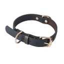 Durable Soft PU Leather Dog Collar, Strong Premium Alloy Buckle, Double Handcrafted Stitching Craftsmanship, Smooth Padded Interior (Black, Medium: Width = 1"; Neck = 15" - 19")