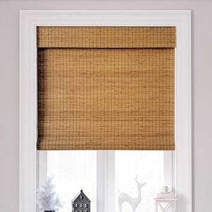 AIRLAJYID Cordless Bamboo Roman Shades 39x48in, Light Filtering Bamboo Blinds for Indoor Windows, Office, Bathroom and Living Room, Privacy Teak.