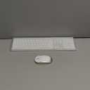 Wireless Keyboard and Mouse Combo - Full Size Slim Thin Wireless Keyboard Mouse with Numeric Keypad 2.4G Stable Connection Adjustable DPI (White & Silver)