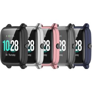5 Pack Protective Case Compatible with Fitpolo/Yamay/Lintelek/Willful/Letscom/Veryfitpro/Lifebee/HAFURY ID205L IP68 1.3" Touch Screen Smartwatch TPU Case Cover Soft Protector Bumper