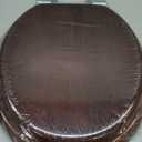 Angel Shield Toilet Seat Round Wood with Slow Close,Easy Clean,Quick-Release Hinges (Round,Dark Walnut)