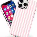 Magnetic for iPhone 14 Pro Case Cute Wavy Stripes Phone Case, Pink
