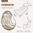 Outdoor Hanging Egg Chair Cushion Replacement, Thicken Egg Chair Cushion Waterproof Basket Eggs Chairs Cushion with Headrest Pillow, U-Shaped Cushions for Hanging Eggs Chairs Swing (Cream)