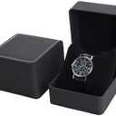 Watch Box, PU Leather Watch Case, Gift Boxs With Cushion For Most Watches, Smart Watch & jewelry,Watch Organizer as Gifts For Birthday, Men and Women (1, Matte Black)
