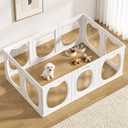24" Acrylic Dog Playpen, 10 Panels Dog Play Pen Indoors, White