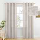 BGment Grey Brown Linen Curtains 84 Inch Long for Living Room - Burlap Textured Light Filtering Window Treatments Grommet Sheer Drapes for Farmhouse, 2 Panels, 52 X 84 Inch