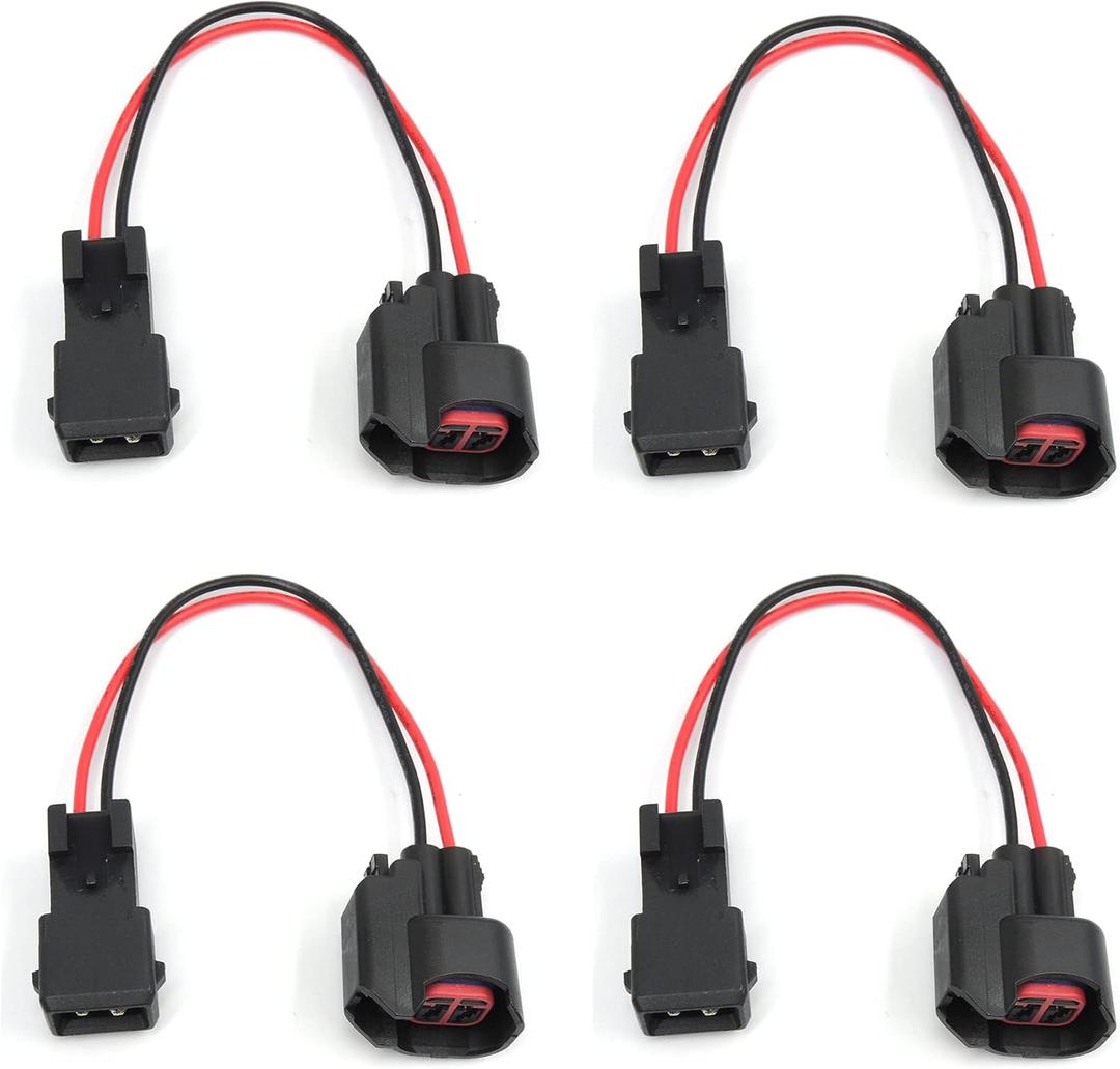 HiSport Injector Adaptors Plugs Connectors EV6 to EV1 Harness PnP Adapter Wiring Harness for Fuel Injector adapter 4Pcs