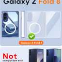 Vizvera for Samsung Galaxy Z-Fold-8 Case Clear with Magnetic Power[Hinge Protection][Slim][Screen Protector] Shockproof Protective Phone Case for Galaxy Z Fold 8(Clear)