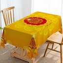 Hafangry Diwali Tablecloth Indian Diwali Decorations for Home Festival of Lights Deepavali Party Supply Kitchen Dining Room Decor (60" x 84")