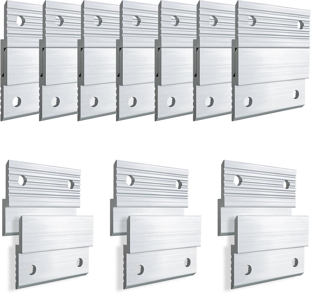 10 Pairs French Cleat Hanger, 2'' French Cleat Hanger Heavy Duty Aluminum Z Bar Wall Mount Picture Hanger for Hanging Mirrors Picture Frames Whiteboards Panels Shelves Headboards Art Fram (Silver)
