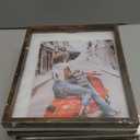 WIFTREY 8x10 Floating Picture Frames Set of 4, Rustic Brown Picture Frame 8 by 10 for Wall Hanging, Double Glass Family Photo Frame Display any Size with Floater Effect up to 10x12