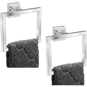 2 Pack Hand Towel Ring, Hand Towel Holder Stainless Steel,Towel Rings for Bathroom Wall,Kitchen (Brush Nickel)
