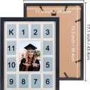 FramePro School Years Picture Frame K-12 Day Graduation Photo Collage Black Frame with Mat, Displays One 5x7 Photo and Twelve 2.5x3.5 Pictures