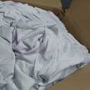 Oudain 60 Pcs White Spandex Chair Covers with Skirt for Dining Wedding