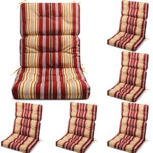Suzile 6 Pcs Outdoor High Chair Cushion Waterproof Patio Seat Back Cushion 21 x 44 x 3(H) '' Rocking Chair Cushion Cover Thickened Patio Chair Pad for Indoor Outdoor Patio Garden (Bright Color)
