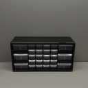 Akro-Mils 26-Drawer Plastic Drawer Storage Cabinet for Garage Organization, Bead Organizer, Building Bricks Storage, Teacher Toolbox, Makeup Organizer, 20" W x 6" D x 10" H, 10126 Black