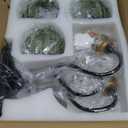 Vintage Bathroom Vanity Light, Bathroom Lighting Fixtures Over Mirror, Mid Century Style Farmhouse Light Fixtures with Green Glass Shades, Black Finish Wall Mount for Bedroom (Green, 3-Light)